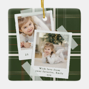 Ornamento De Cerâmica Xadrez Verde Tradicional 2 Fotografia no Natal
