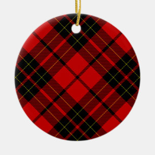 Ornamento De Cerâmica Xadrez vermelha do Brodie tartan