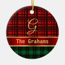 Xadrez Vermelha Verde e Fita com Nome e Inicial