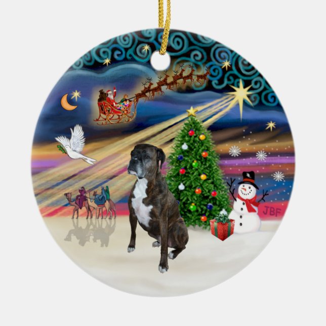 Ornamento De Cerâmica Xams Magic - Boxer (listrado 2) (Frente)