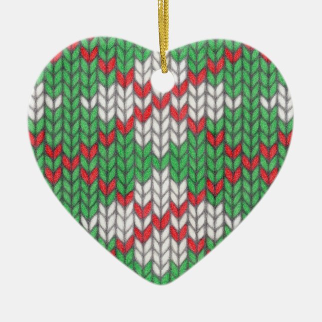 Ornamento De Cerâmica XMAS ARGYLE KNIT Cerâmica Ornament (Frente)