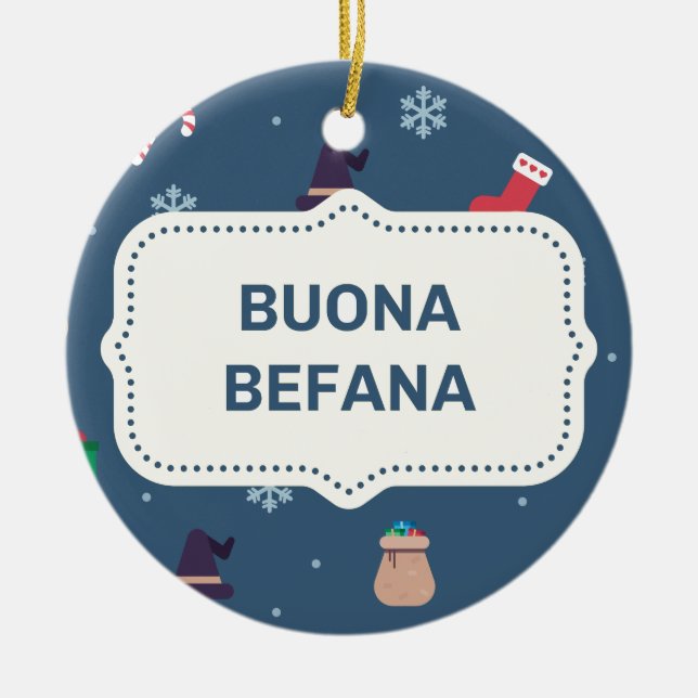 Ornamento De Cerâmica xmas buona Befana (Frente)