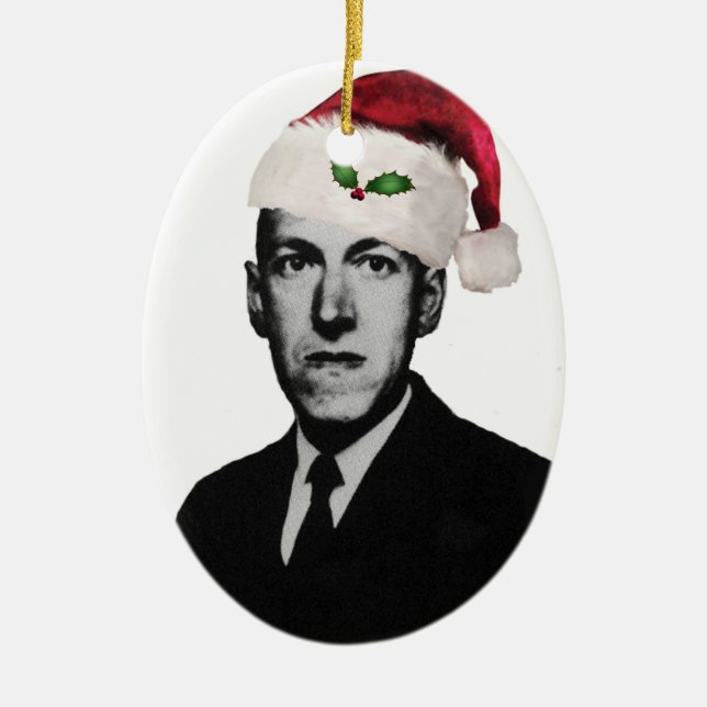 Ornamento De Cerâmica Xmas de Lovecraft (Frente)