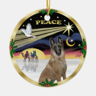 Ornamento De Cerâmica Xmas Dove - Belga Malinois