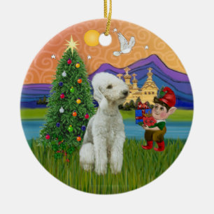 Ornamento De Cerâmica Xmas Fantasy - Bedlington Terrier