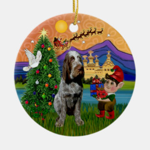 Ornamento De Cerâmica Xmas Fantasy - Spinone Italiano (roan)