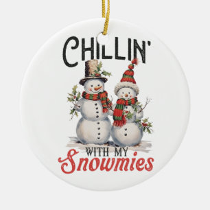 Ornamento De Cerâmica Xmas Gift Chillin Com Minhas Neves