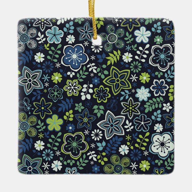 Ornamento De Cerâmica Xmas Gift Floral 3D Wall Art (Frente)