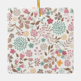 Ornamento De Cerâmica Xmas Gift Floral 4 Seasons