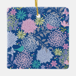 Ornamento De Cerâmica Xmas Gift Floral 60º Aniversário