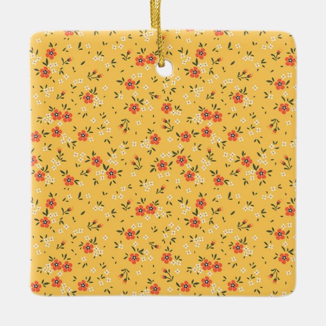 Ornamento De Cerâmica Xmas Gift Floral E Hardy (Frente)