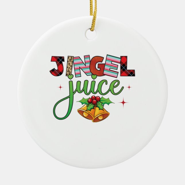 Ornamento De Cerâmica Xmas Gift Jingle Juice (Frente)