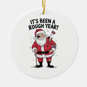 Ornamento De Cerâmica Xmas Gift Papai Noel Foi Um Ano Difícil
