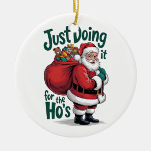 Ornamento De Cerâmica Xmas Gift Papai Noel só está fazendo isso