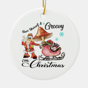 Ornamento De Cerâmica Xmas Gift Tem Um Almofado