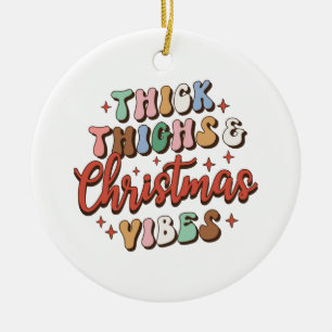 Ornamento De Cerâmica Xmas Gift Thick e Vibes de Natal