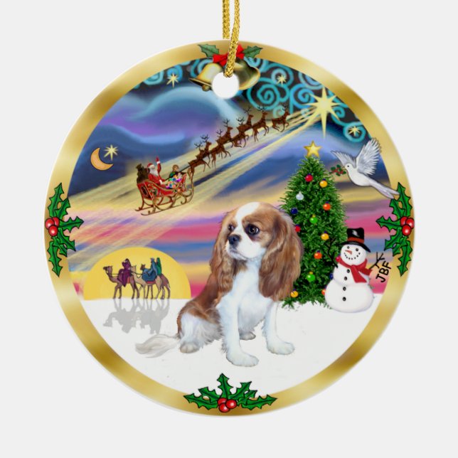 Ornamento De Cerâmica Xmas Magic - Blenheim Cavalier (Frente)