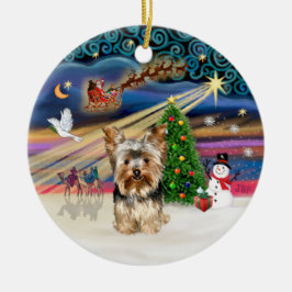 Ornamento De Cerâmica Xmas Magic - Yorkshire Terrier 17