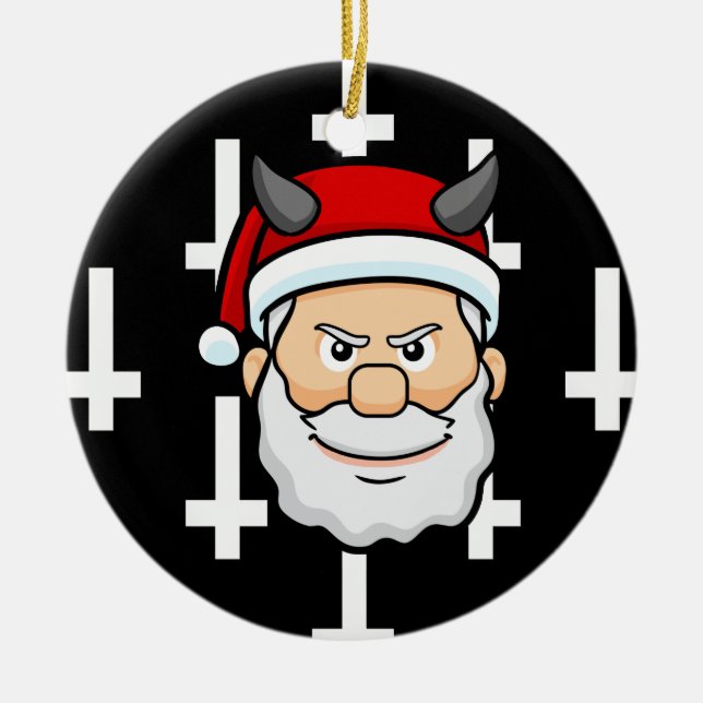 Ornamento De Cerâmica xmas mau santa claus feio (Frente)