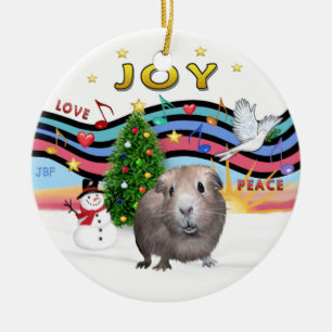 Ornamento De Cerâmica Xmas Music 1 - Guiné Pig #2