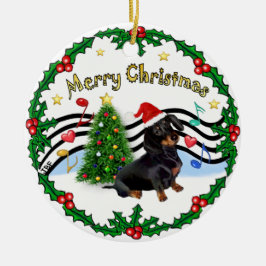 Ornamento De Cerâmica Xmas Music 1 - MC - Dachshund (BT)