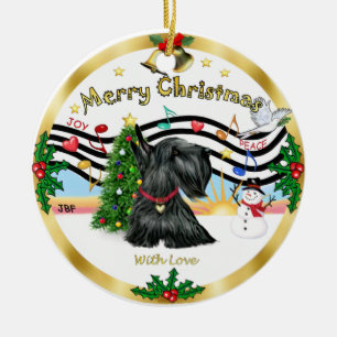 Ornamento De Cerâmica Xmas Music 1 - Scottish Terrier