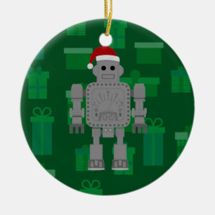 Ornamento De Cerâmica xmas santa claus robot