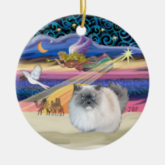 Ornamento De Cerâmica Xmas Star - Blue Smoke Himalayan cat