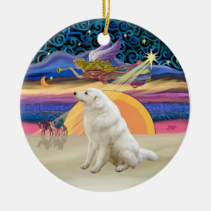 Ornamento De Cerâmica Xmas Star - Kuvasz nº 2