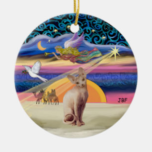 Ornamento De Cerâmica Xmas Star - Sphynx cat (fawn)