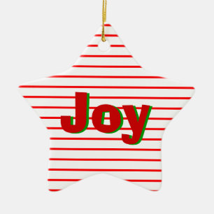 Ornamento De Cerâmica Xmas Stripe