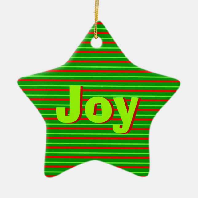 Ornamento De Cerâmica Xmas Stripe (Frente)