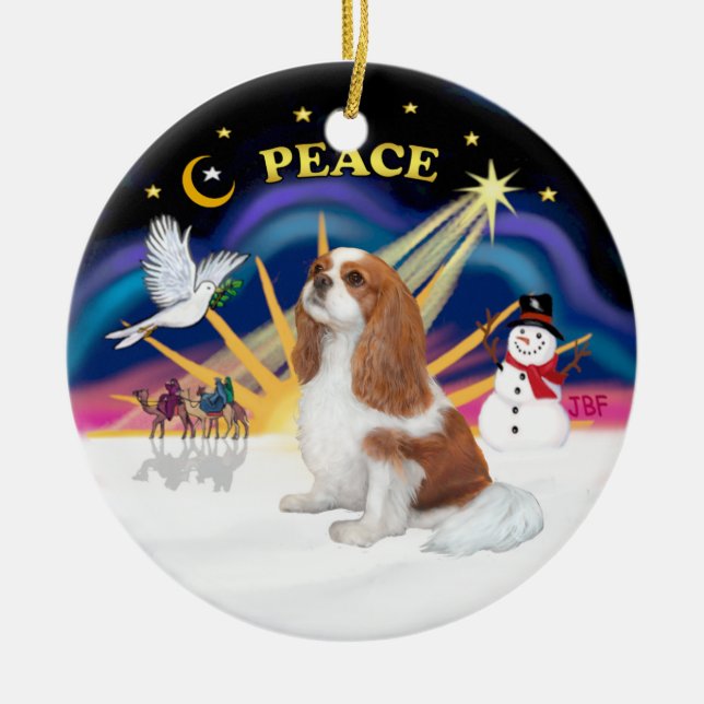 Ornamento De Cerâmica Xmas Sunrise - Blenheim Cavalier (F) (Frente)