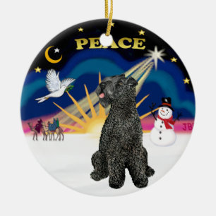 Ornamento De Cerâmica Xmas Sunrise - Kerry Blue Terrier