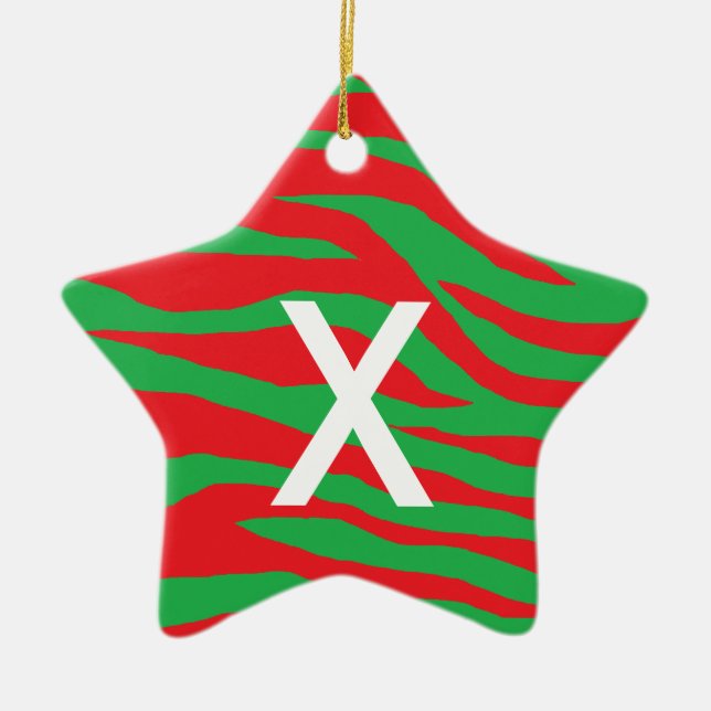 Ornamento De Cerâmica Xmas Zebra (Frente)