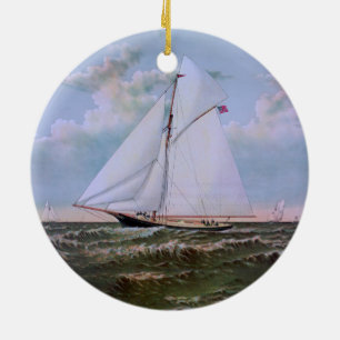 Ornamento De Cerâmica Yacht Anterior de Entrega de Navegação
