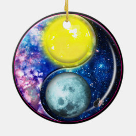 Ornamento De Cerâmica Yang-Yin/ornamento da Sun-Lua