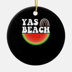 Ornamento De Cerâmica Yas Beach Watermelon Summer Vacation Beach Gift