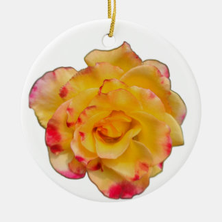 Ornamento De Cerâmica Yellow and Pink Rose