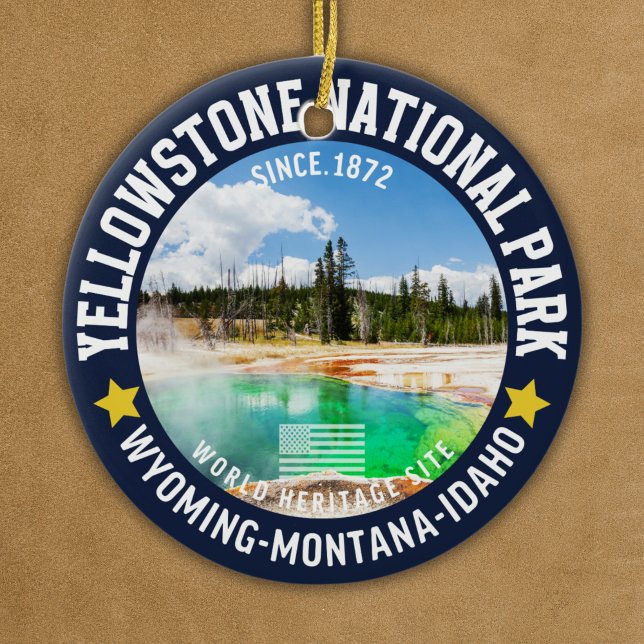 Ornamento De Cerâmica Yellowstone National Park Forest Landscape (Criador carregado)
