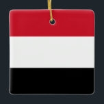 Ornamento De Cerâmica Yemen Flag<br><div class="desc">Customizable World Flag Products - Please feel free to add your own text.</div>