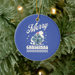 Ornamento De Cerâmica Yeti Engraçado - Feliz Natal