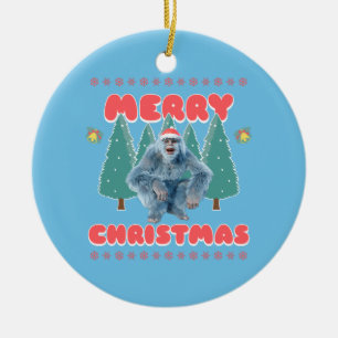 Ornamento De Cerâmica Yeti Engraçado - Feliz Natal