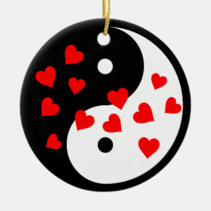 Ornamento De Cerâmica Yin e Yang, signos com Namorados