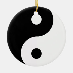 Ornamento De Cerâmica Yin Yang Double Sided Ornament Round