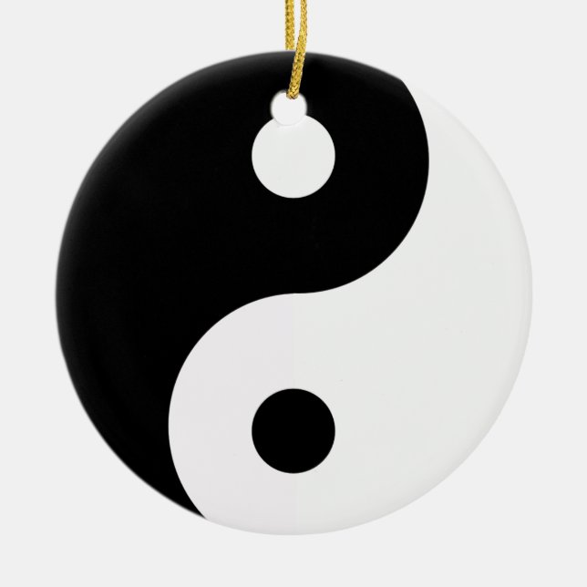 Ornamento De Cerâmica Yin Yang Double Sided Ornament Round (Frente)