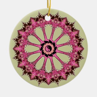 Ornamento De Cerâmica YinYang Feng Shui Lace Round Ornament