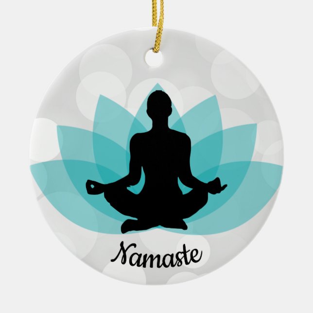 Ornamento De Cerâmica Yoga Pose Personalizada (Frente)