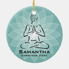 Ornamento De Cerâmica Yoga Pose Personalizada