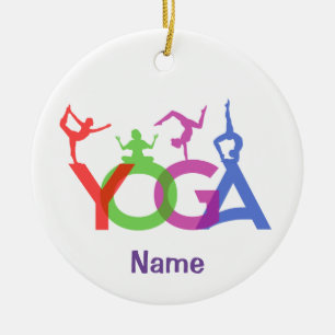 Ornamento De Cerâmica Yoga Possui Silhouettes Thunder_Cove